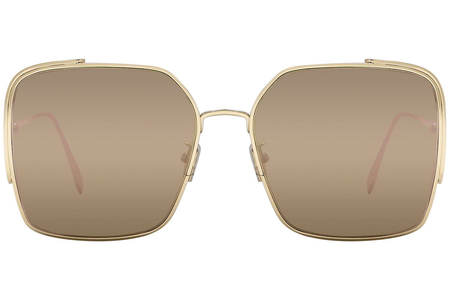 Fendi Square Gold Sunglasses Model: FE40038U-10Y Front View