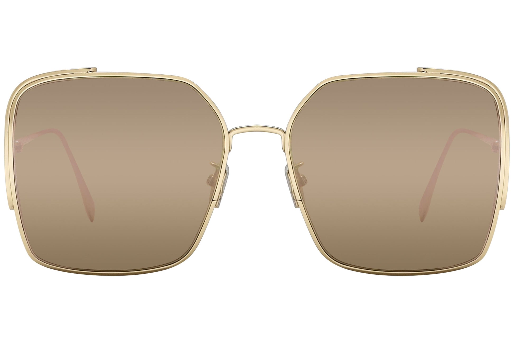 Fendi Square Gold Sunglasses Model: FE40038U-10Y Front View