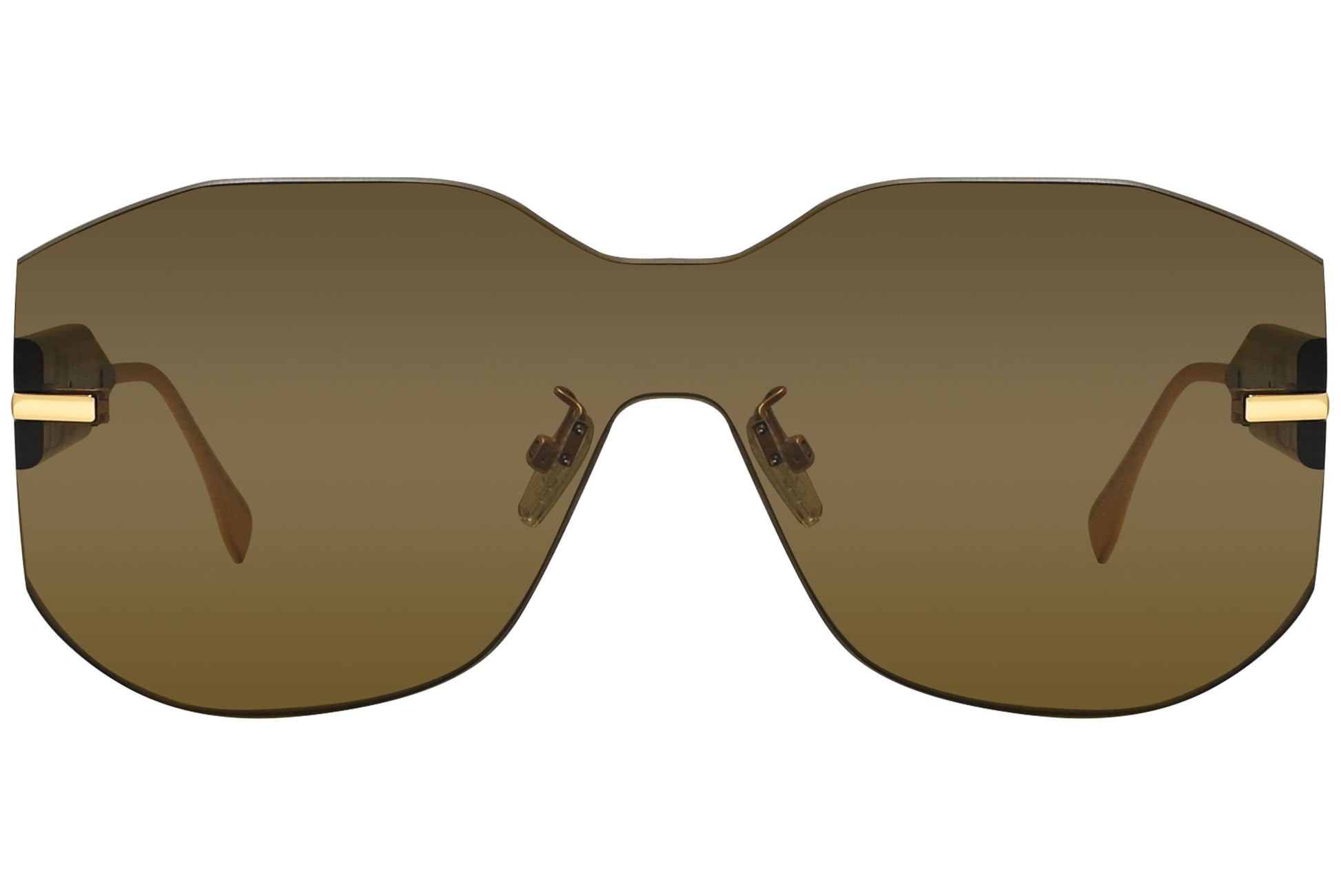 Fendi Wrap Around Gold Sunglasses Model: FE40067U-30E Front View