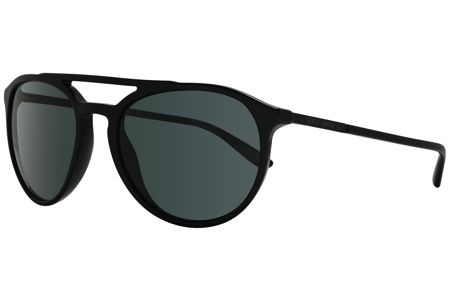 A pair of black Aviator Sunglasses with a metallic bridge and plastic lenses.