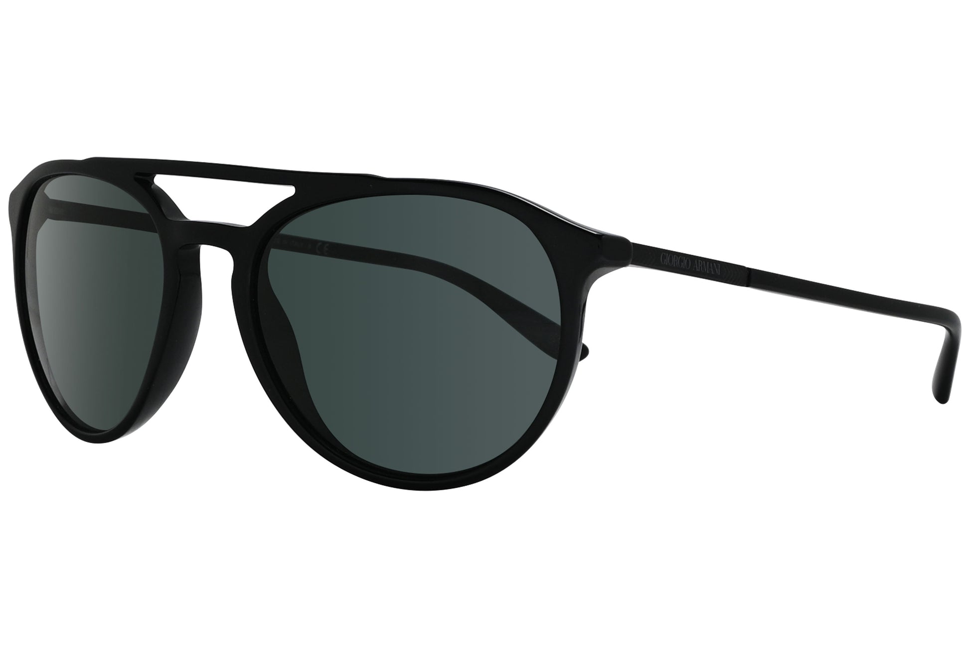A pair of black Aviator Sunglasses with a metallic bridge and plastic lenses.