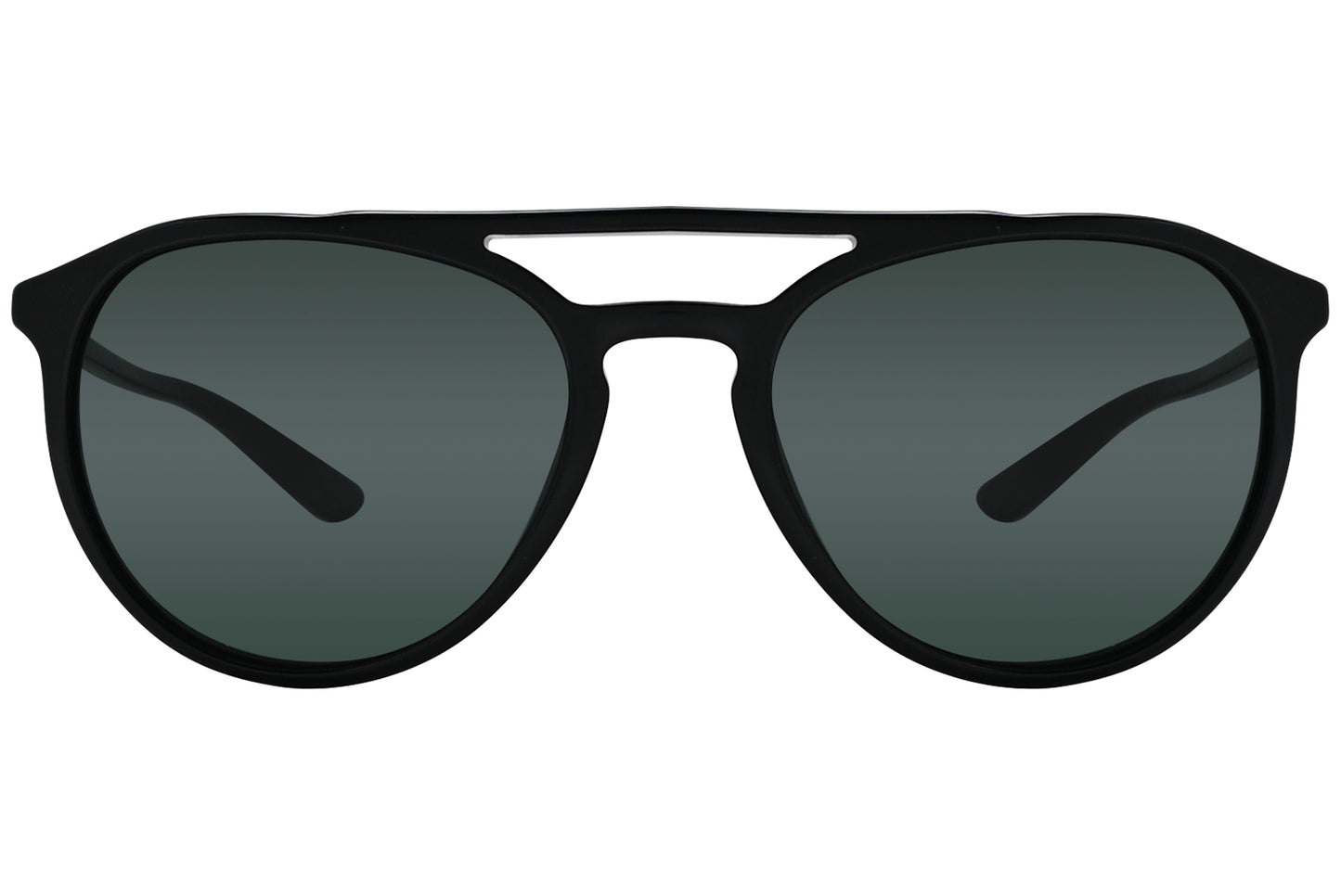 A pair of black Aviator Sunglasses with a metallic bridge and plastic lenses.