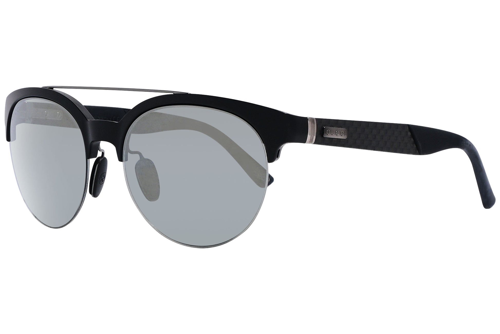 Gucci Round Black with Silver Sunglasses Model: GG1069/S-CBUT4 Side View