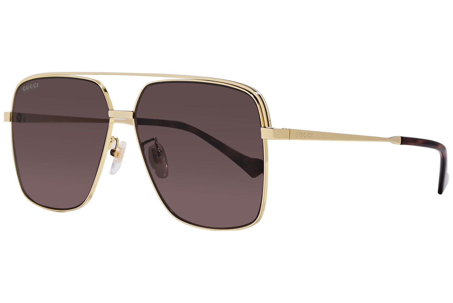 Gucci Geometric Brown with Gold Sunglasses Model: GG1099/SA-3 Side View