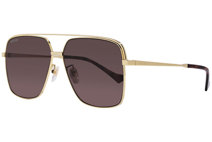 Gucci Geometric Brown with Gold Sunglasses Model: GG1099/SA-3 Side View