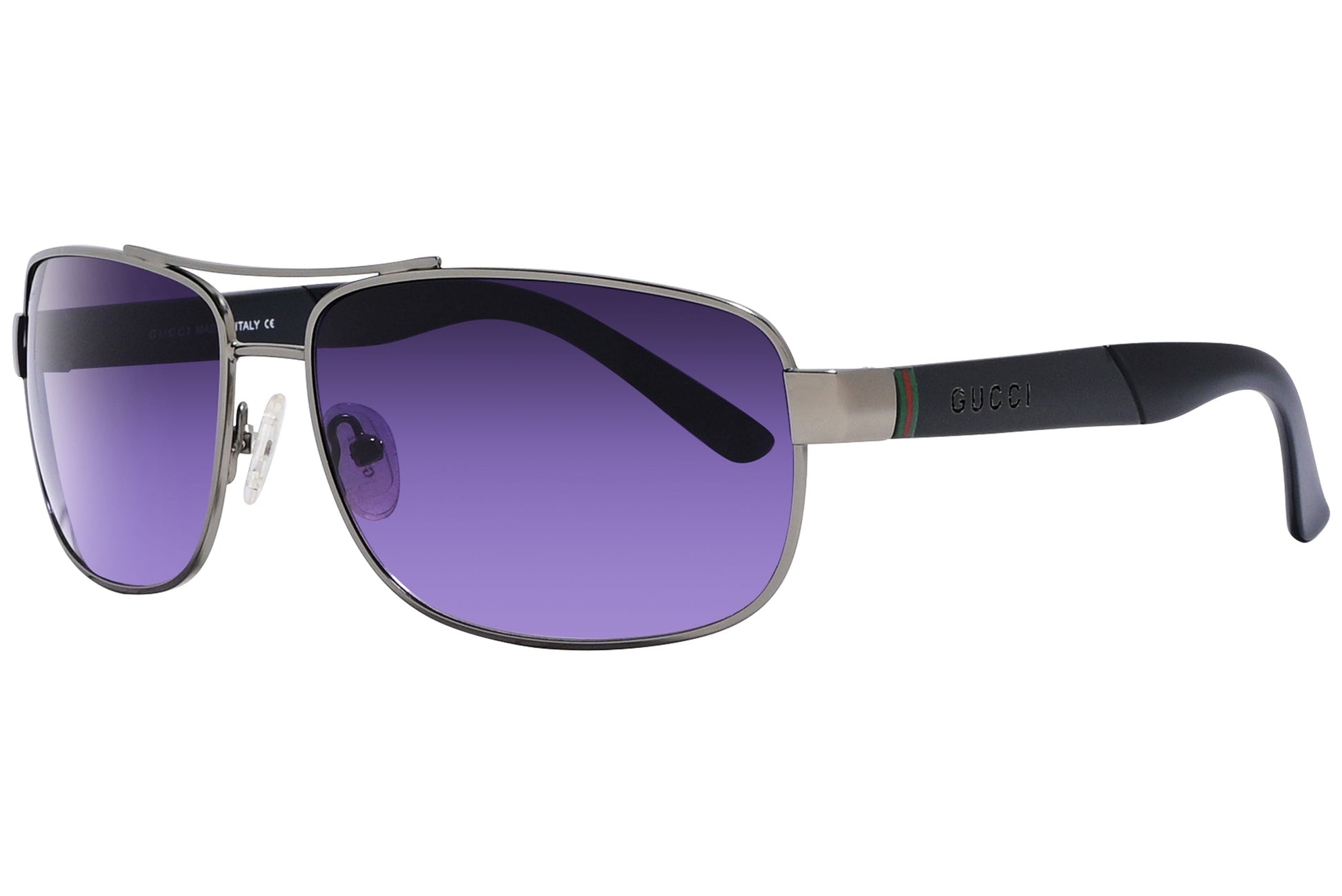 Gucci Rectangle Silver With Purple Sunglasses Model: GG2234/S-8EB/UC Side View