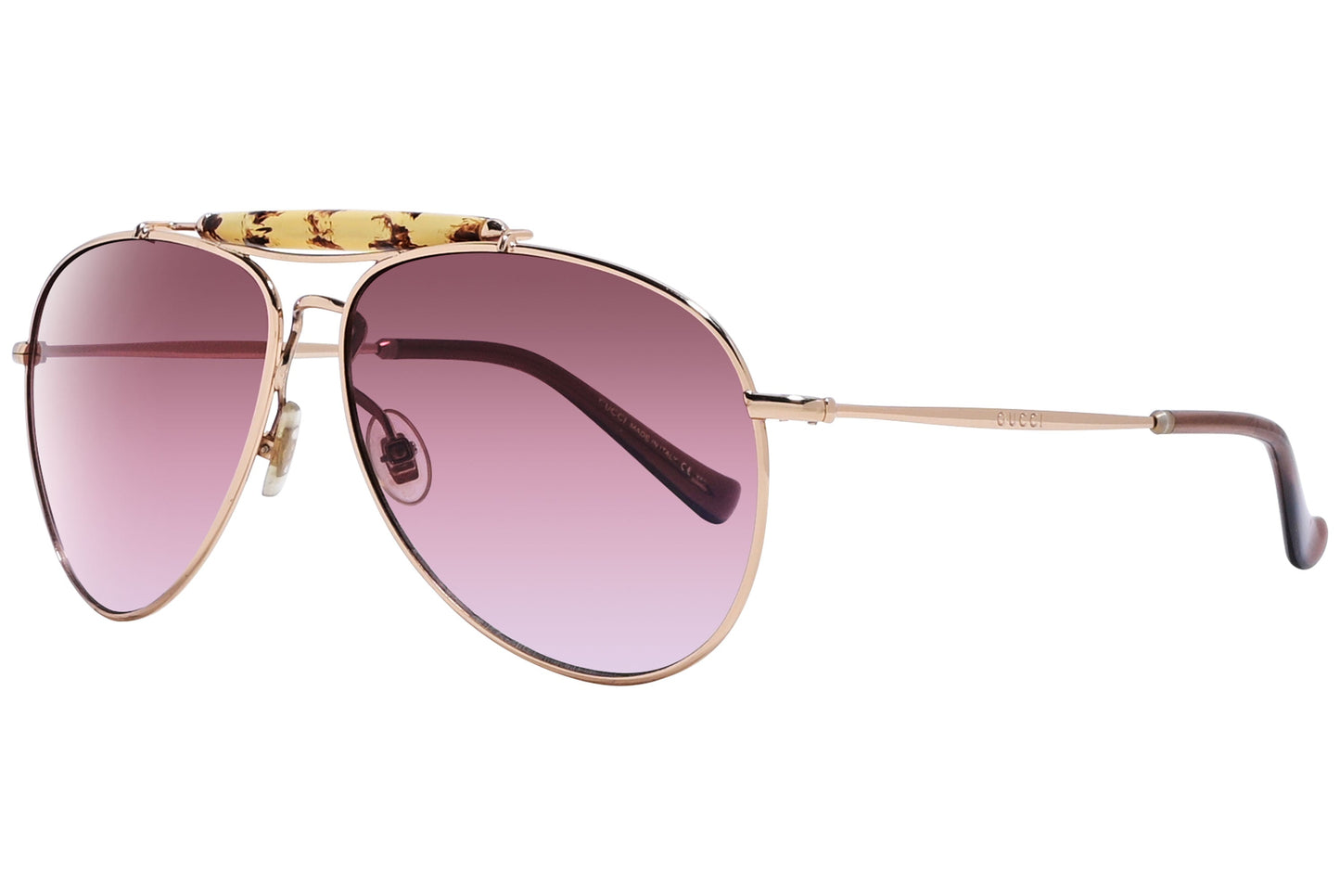 Gucci Aviator Pink with Tortoise Sunglasses Model: GG2235/S-J5GOH Side View