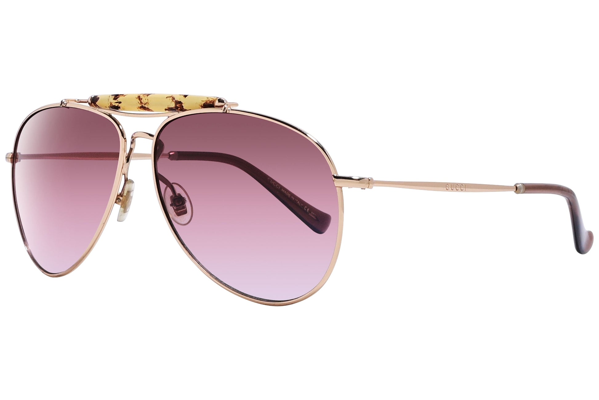 Gucci Aviator Pink with Tortoise Sunglasses Model: GG2235/S-J5GOH Side View