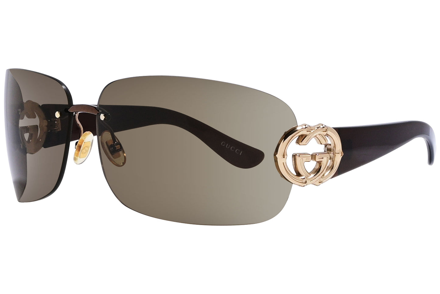 Gucci Rectangle Brown Sunglasses Model: GG2833/S-1YC6J Side View