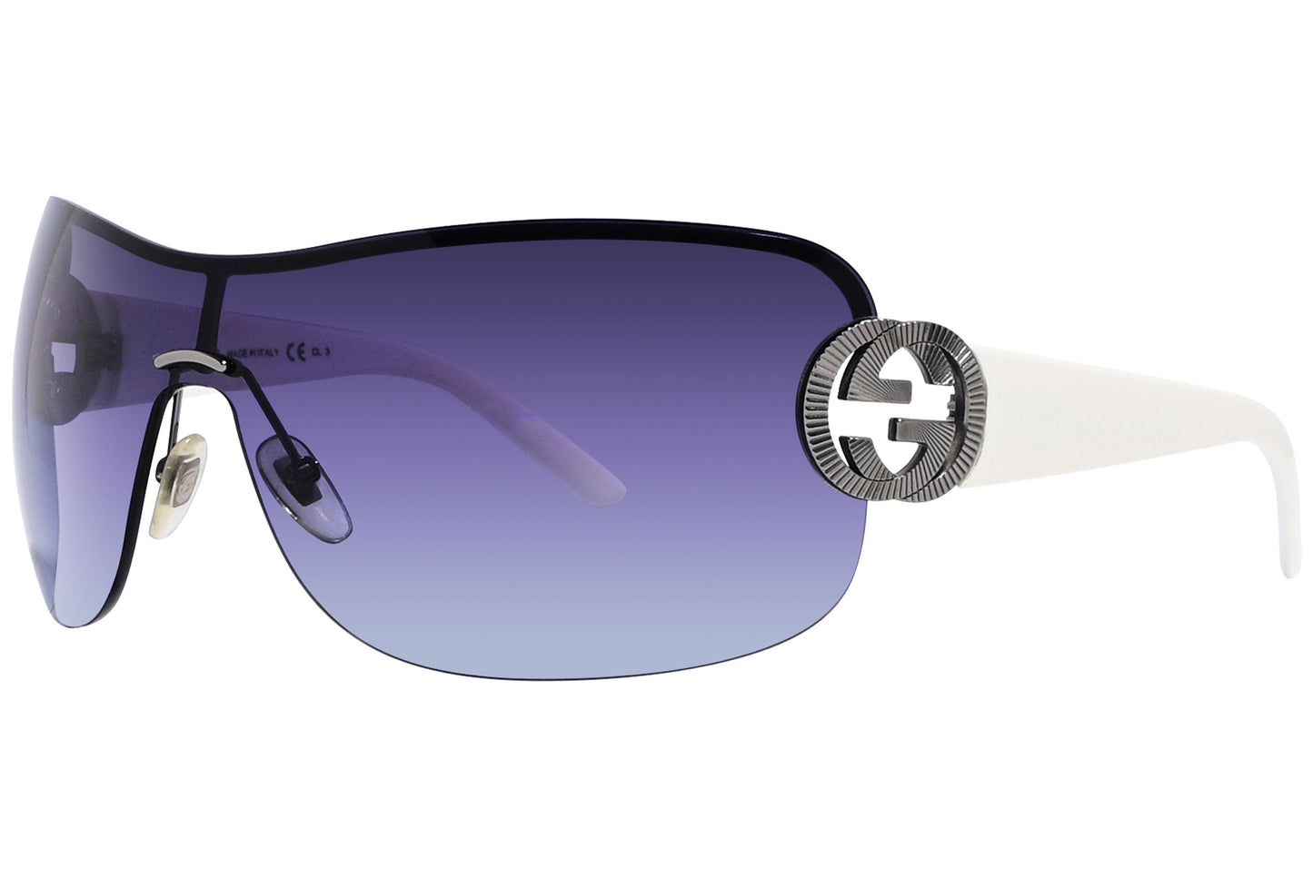 Gucci Wrap Around Blue with White Sunglasses Model: GG2890/S-6XLPT Side View