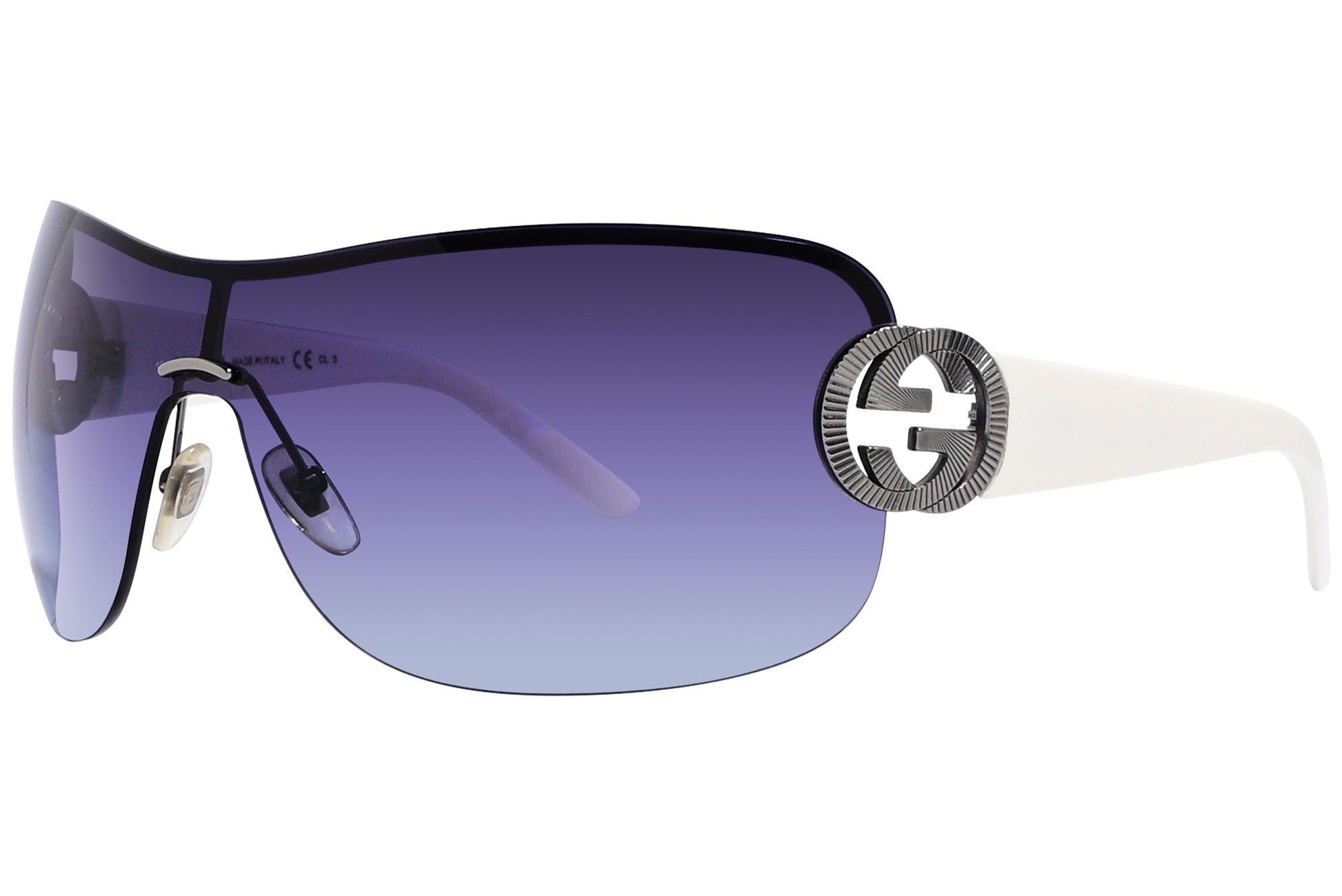 Gucci Wrap Around Blue with White Sunglasses Model: GG2890/S-6XLPT Side View