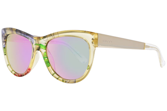 Gucci Oval Silver with yellow Sunglasses Model: GG3739/S-2G23E Side View