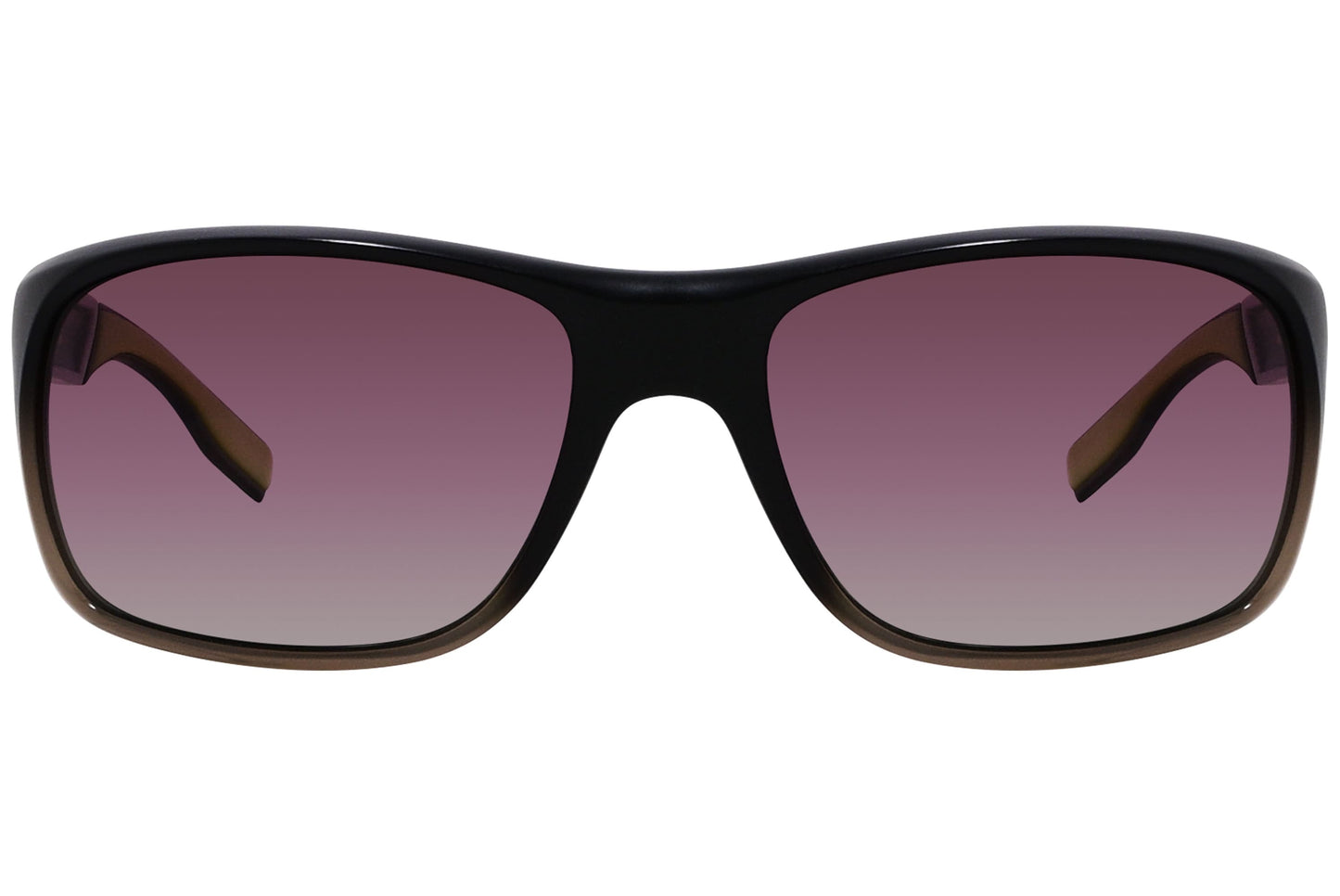 Hugo Boss Brown Color Rectangle Sunglasses Viewed From Front Angle.