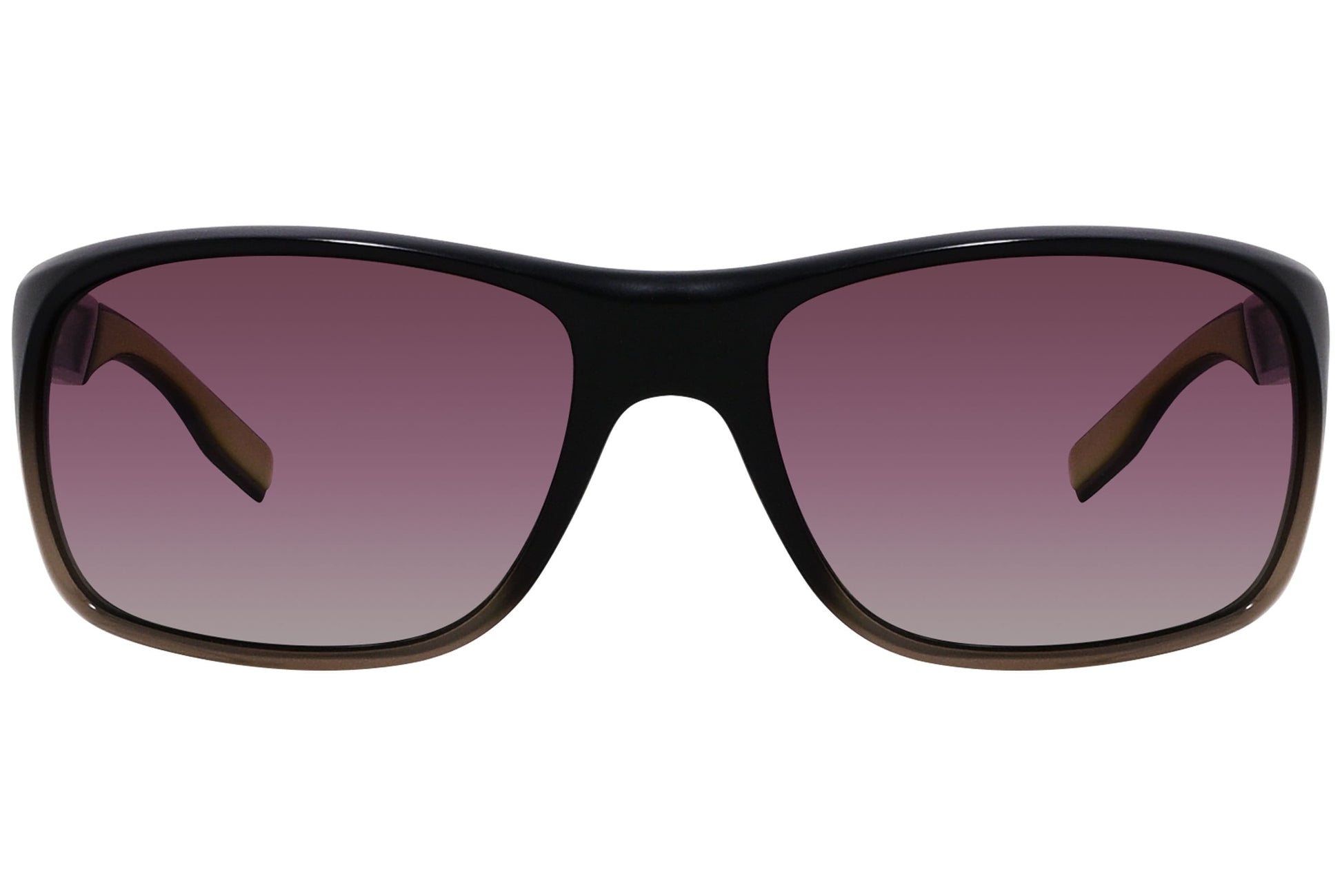 Hugo Boss Brown Color Rectangle Sunglasses Viewed From Front Angle.