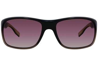 Hugo Boss Brown Color Rectangle Sunglasses Viewed From Front Angle.