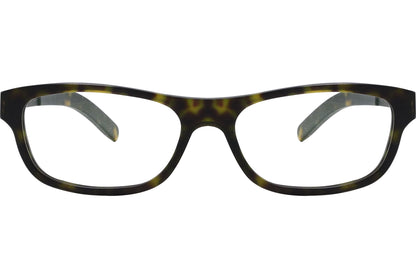 ic berlin rectangle chocolate eyeglasses frame viewed from Front angle.