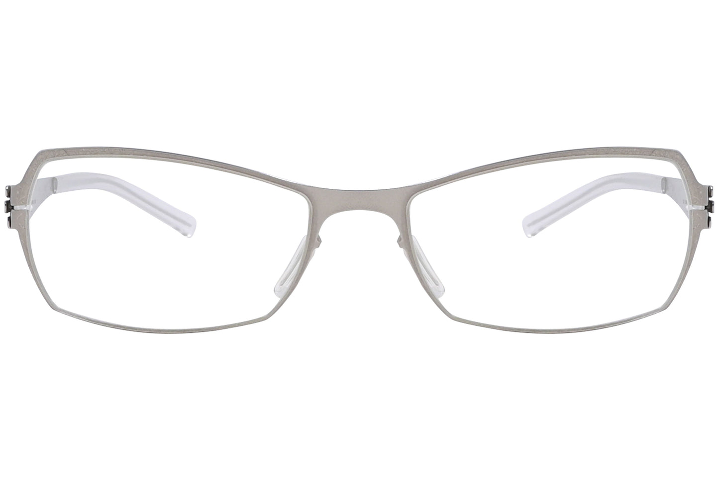 ic berlin rectangle pearl eyeglasses frame viewed from a 45-degree angle.