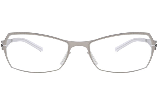 ic berlin rectangle pearl eyeglasses frame viewed from a 45-degree angle.