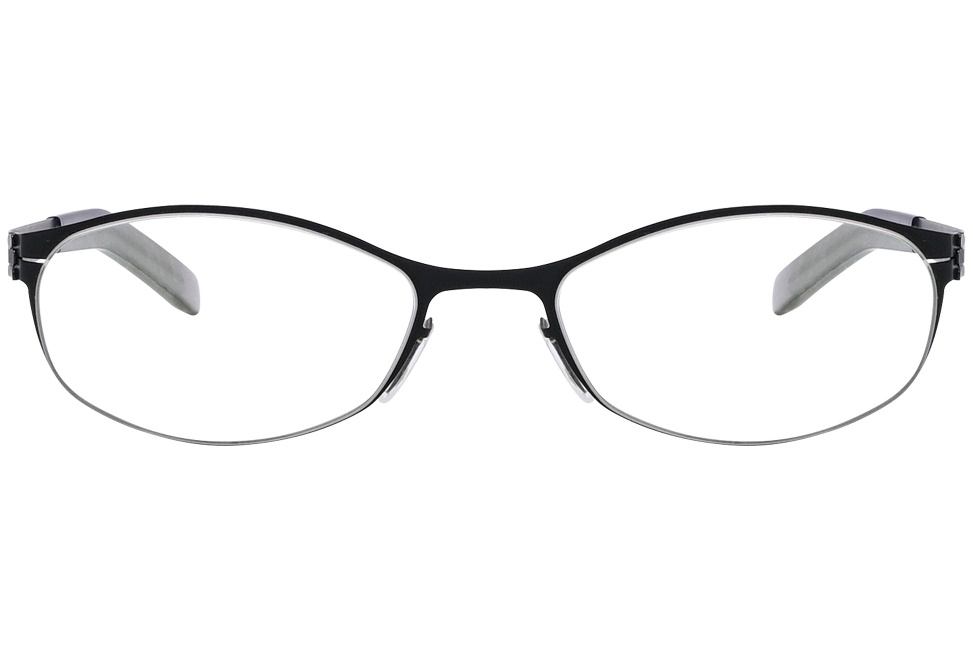 ic berlin oval black eyeglasses frame viewed from Front angle.