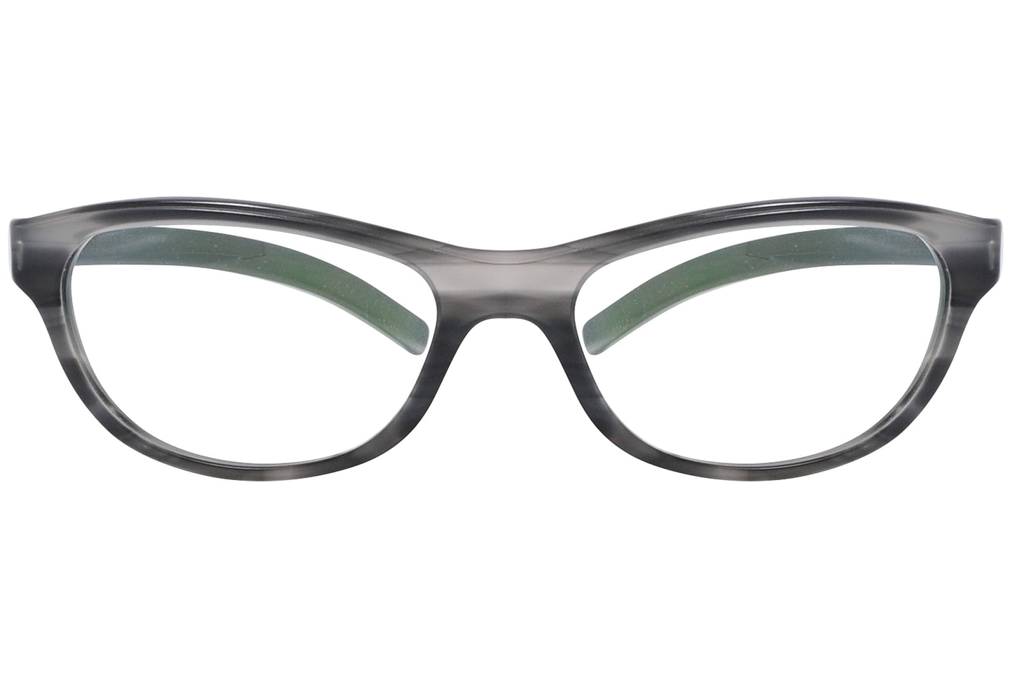 ic berlin oval graphite eyeglasses frame viewed from Front angle.