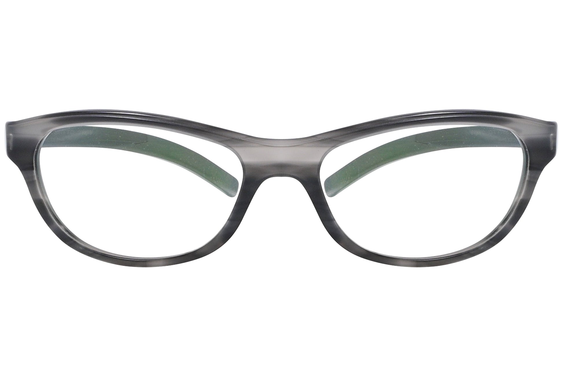 ic berlin oval graphite eyeglasses frame viewed from Front angle.