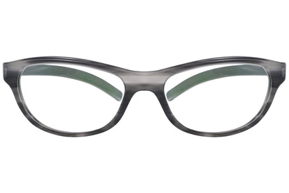 ic berlin oval graphite eyeglasses frame viewed from Front angle.