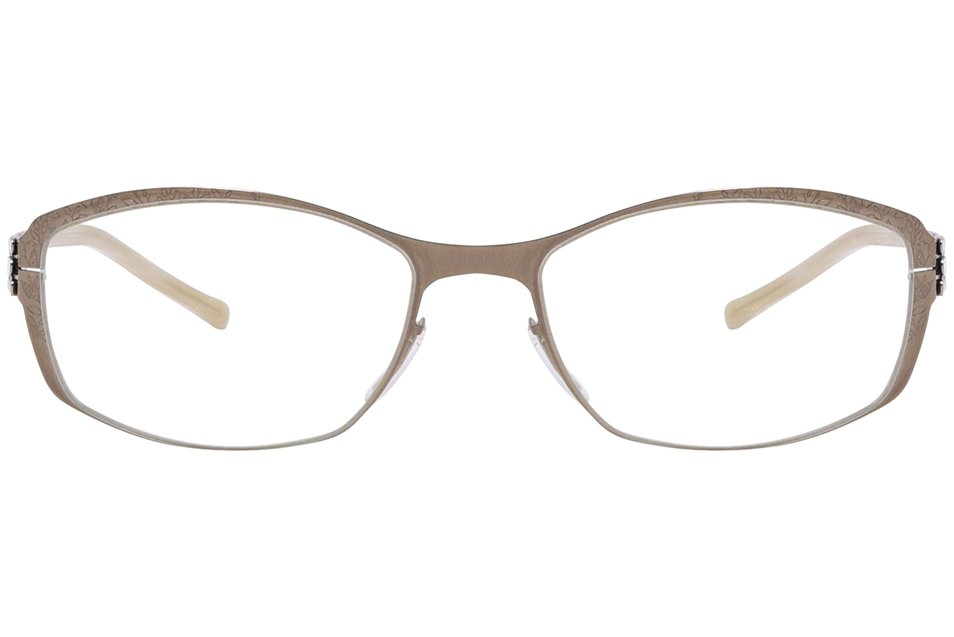 ic berlin rectangle bronze eyeglasses frame viewed from Front angle.