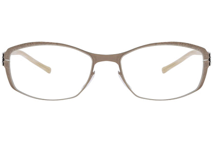 ic berlin rectangle bronze eyeglasses frame viewed from Front angle.