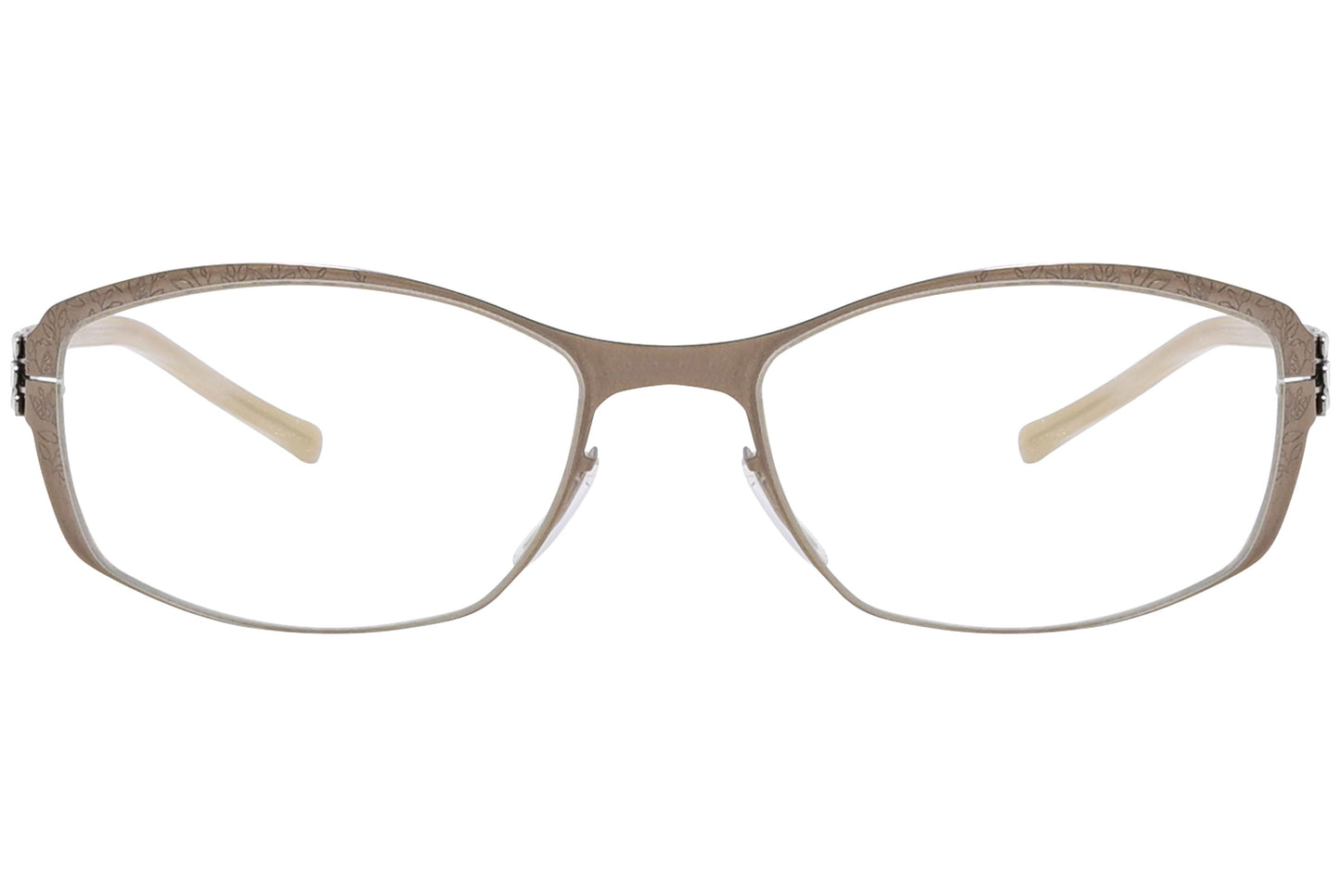 ic berlin rectangle bronze eyeglasses frame viewed from Front angle.