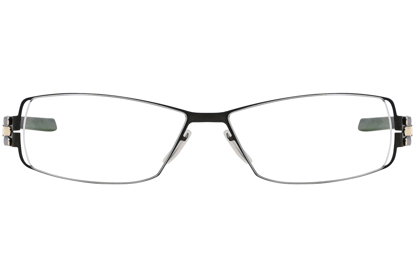 ic berlin rectangle gun metal eyeglasses frame viewed from Front angle.