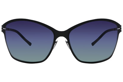 Ic Berlin Black Color Square Sunglasses Viewed From Front Angle.