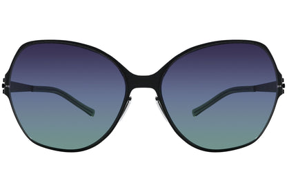 Ic Berlin Black Color Square Sunglasses Viewed From Front Angle.