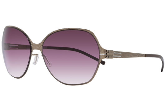 Ic Berlin Bronze Color Square Sunglasses Viewed From A 45-Degree Angle.