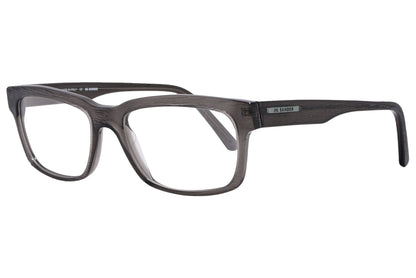 jil sander wayfarer gray eyeglasses frame viewed from a 45-degree angle.