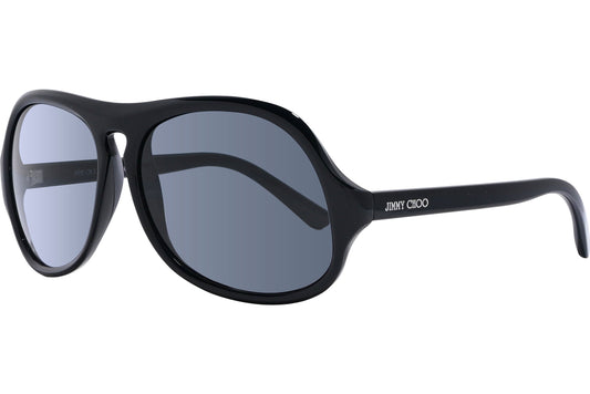 Jimmy Choo Black Color  Sunglasses Viewed From A 45-Degree Angle.