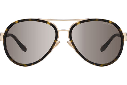 Jimmy Choo Tortoise Color  Sunglasses Viewed From Front Angle.