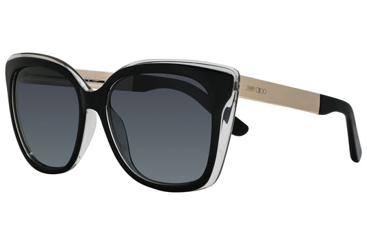 Jimmy Choo Black Color Butterfly Sunglasses Viewed From A 45-Degree Angle.