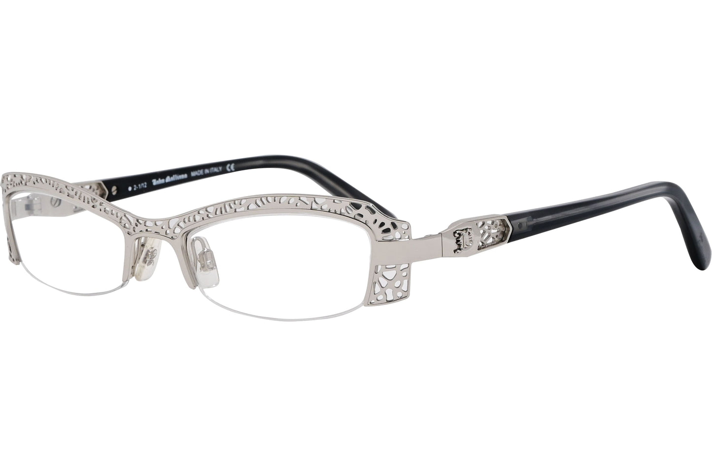 John Galliano Browline Silver Eyeglasses Frame Model: JG5040-016