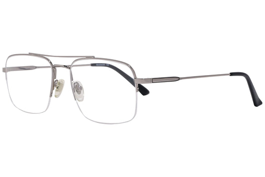 magneto aviator gray eyeglasses frame viewed from a 45-degree angle.