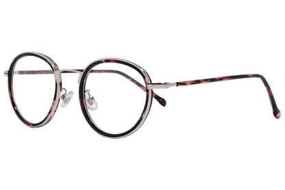 magneto round tortoise eyeglasses frame viewed from a 45-degree angle.