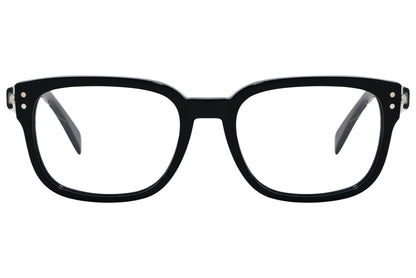 marc by marc jacobs rectangle black eyeglasses frame viewed from front angle.