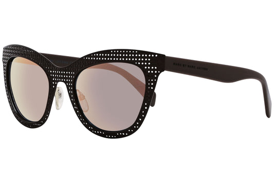 Marc By Marc Jacobs Black Color Cat-Eye Sunglasses Viewed From A 45-Degree Angle.