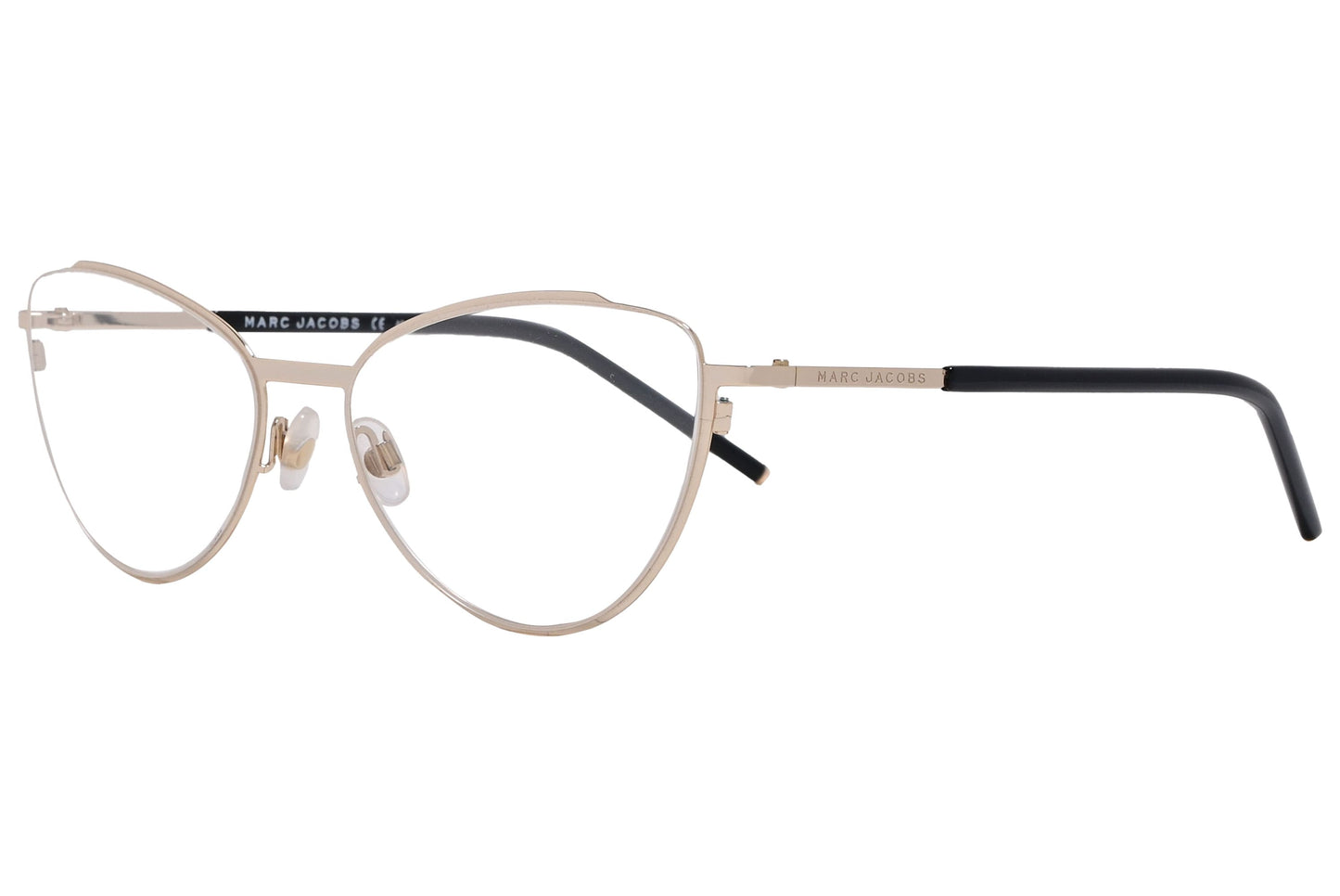 marc jacobs cat-eye coral reef eyeglasses frame viewed from a 45-degree angle.