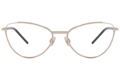 marc jacobs cat-eye coral reef eyeglasses frame viewed from front angle.