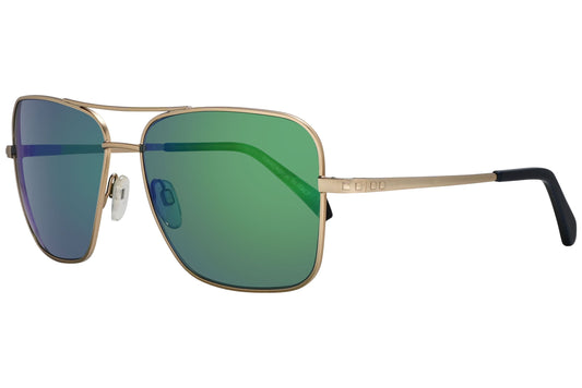 Marma London Gold Color Aviator Sunglasses Viewed From A 45-Degree Angle.