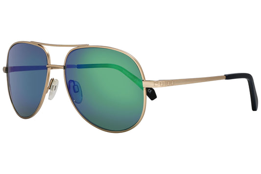 Marma London Gold Color Aviator Sunglasses Viewed From A 45-Degree Angle.