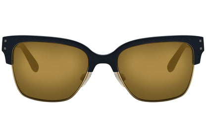 Marma London Blue Color Browline Sunglasses Viewed From Front angle.