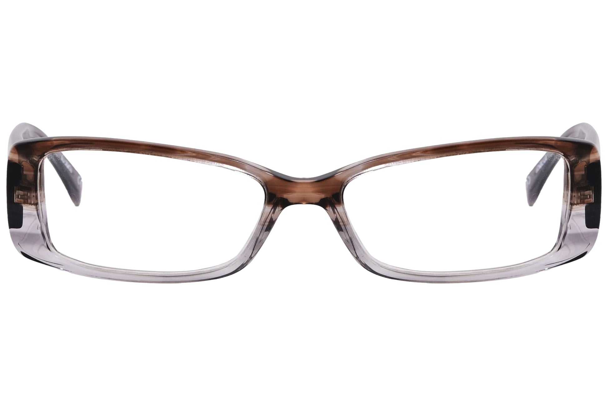 max&co rectangle gray eyeglasses frame viewed from front angle.