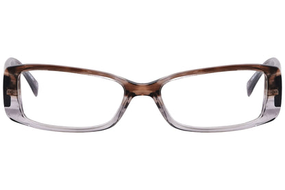 max&co rectangle gray eyeglasses frame viewed from front angle.