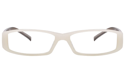 max&co rectangle white and gray eyeglasses frame viewed from front angle.